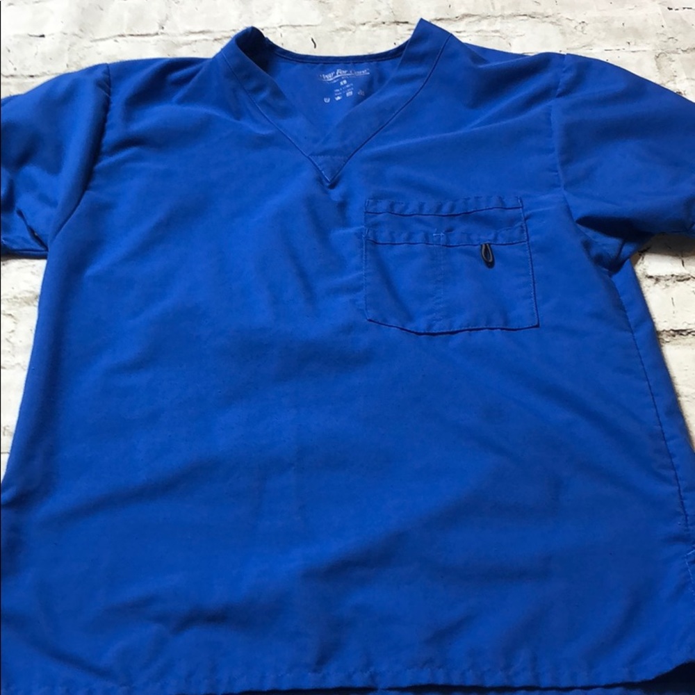 Royal blue scrub top